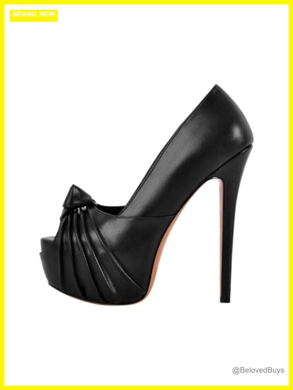 Faux Leather Peep Toe Platform Stiletto High Heel Pumps for Party Prom